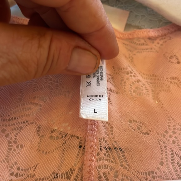 Bralette Racerback Pink Stretchy Floral Lace in Pink - Picture 5 of 7